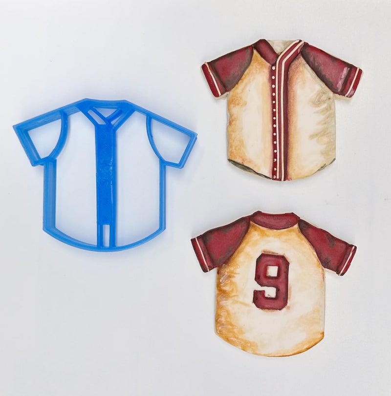 Heart's Treasure BAT COOKIE CUTTER WITH GLOVE BALL AND JERSEY American Sport Baseball Glove Mitt Game Bat And Jersey Uniform T-Shirt Cookie Cutters Made In The USA For Graduation Birthday (4 Pack) - Image 5